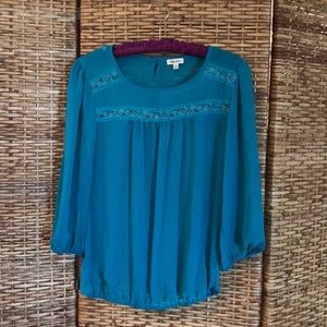 Sheer teal top